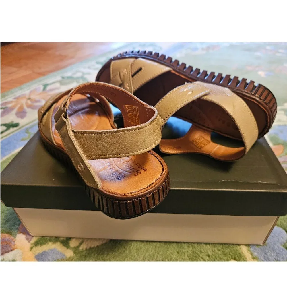 Women's Leather Sandal, Spring Step Nochella Olive Green, Size 36 (US 6)